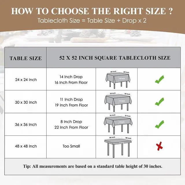 Alt view image 3 of 6 - 1 Pack Black Square Tablecloths 52x52 Inch for Dining Tables | Washable Decorative Linen Polyester Table Cover for Banquets Buffets Parties and Weddings