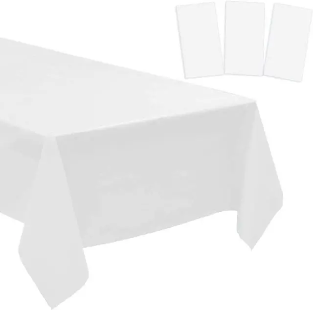 Main image of 3pcs Christmas Plastic Tablecloths Thanksgiving Plastic Table Cloths Xmas Disposable Table Covers Picnic BBQ Birthday Wedding Party Oil-proof Table Cloth Thin White Rectangle Table Cloths 54 x 108 In