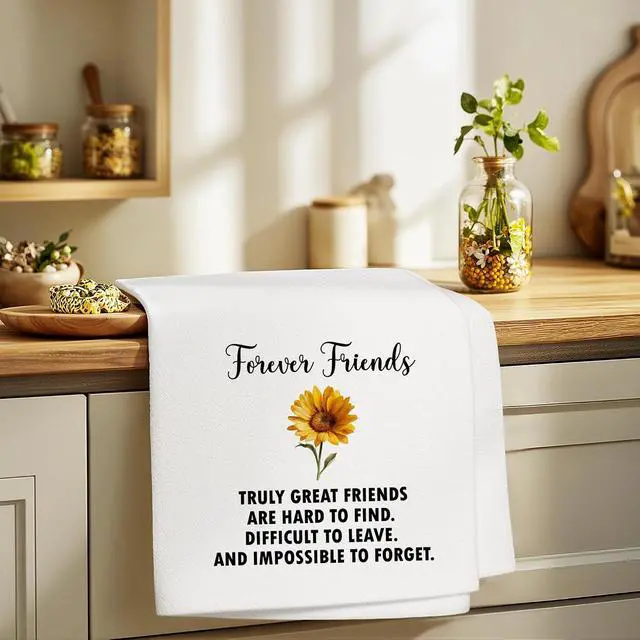 Alt view image 3 of 7 - Friends Forever Kitchen Towels Gifts for Women Friends Sister BFF Bestie, Friendship Dishcloths Tea Towels for Kitchen Bathroom Decor (16x24 inches)