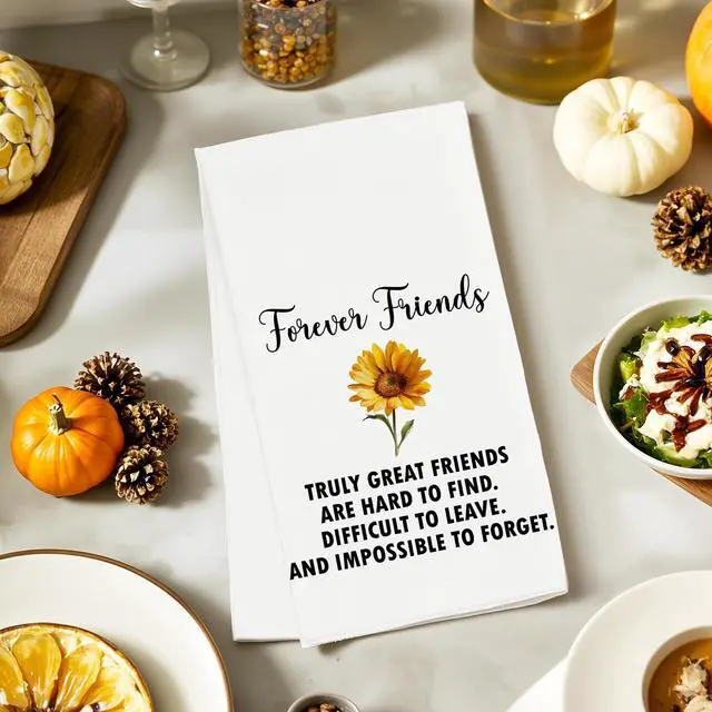 Alt view image 2 of 7 - Friends Forever Kitchen Towels Gifts for Women Friends Sister BFF Bestie, Friendship Dishcloths Tea Towels for Kitchen Bathroom Decor (16x24 inches)