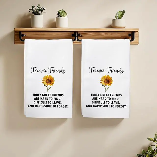 Alt view image 4 of 7 - Friends Forever Kitchen Towels Gifts for Women Friends Sister BFF Bestie, Friendship Dishcloths Tea Towels for Kitchen Bathroom Decor (16x24 inches)