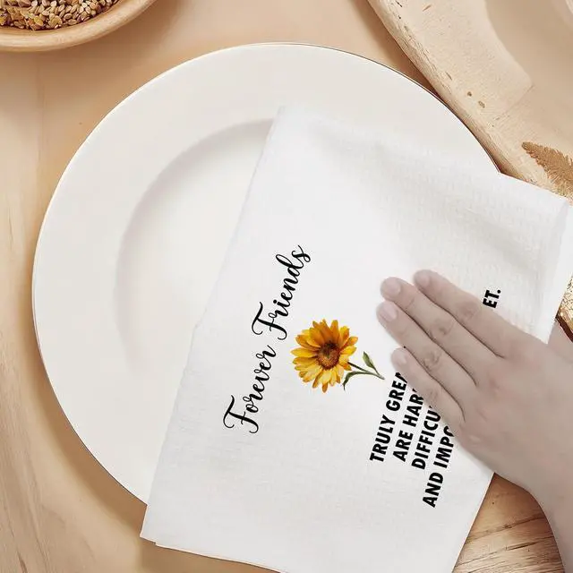 Alt view image 5 of 7 - Friends Forever Kitchen Towels Gifts for Women Friends Sister BFF Bestie, Friendship Dishcloths Tea Towels for Kitchen Bathroom Decor (16x24 inches)