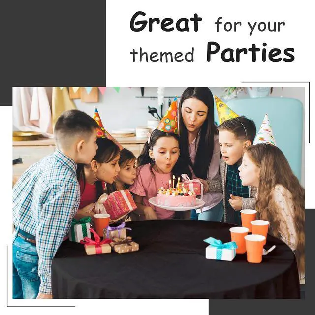 Alt view image 3 of 5 - 5 Pack Premium Black Plastic Tablecloth - 108 x 54 in. Disposable Rectangle Plastic Cloth - Decorative Rectangle Table Cover Smooth Tablecloth - Disposable Table Cloths For Parties, Weddings And More.