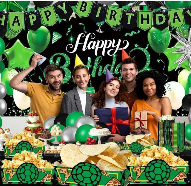 Alt view image 2 of 4 - 24pcs Turtle Themed Green Paper Food Trays for Party Supplies Kids Birthday Party Decorations