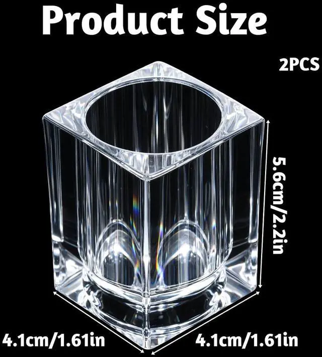 Alt view image 2 of 7 - 2PCS Cocktail Pick Holder, Clear Acrylic Toothpick Holder Rhombu Toothpick Dispenser Portable Decorative Tooth Pick Box Fruit Picks Holders for Table Kitchen Home Restaurant Party