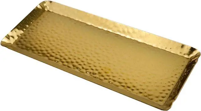 Main image of Antrader Gold Stainless Steel Hammered Rectangular Serving Tray,10"×4"