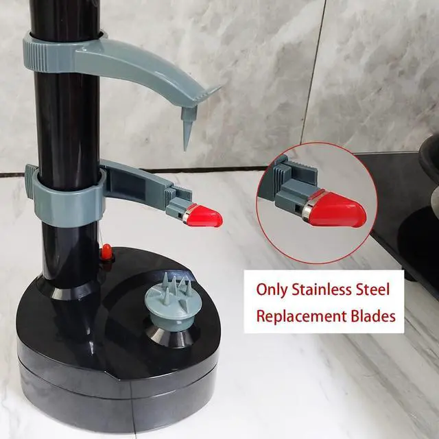 Alt view image 5 of 5 - Potato Peeler Replacement Blades Stainless Steel for Automatic Electric | 15 Pieces Cutters Peeling Blade for Fruits Vegetables Apple Red