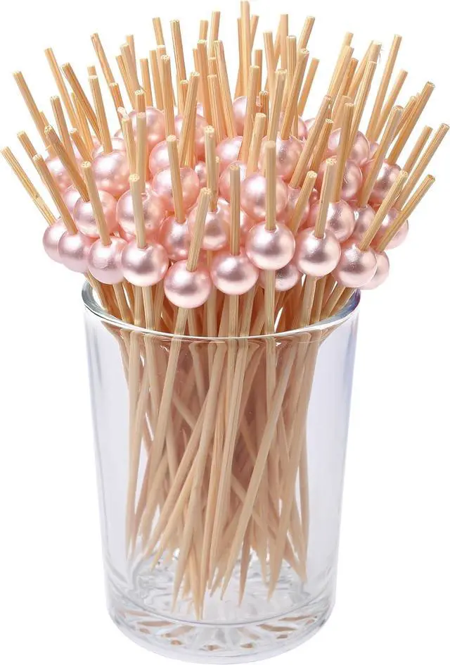 Alt view image 3 of 4 - Cocktail Picks for Appetizers, Toothpicks for Appetizers, 200PCS Cocktail Toothpicks for Drinks Fruit, Decorative Bamboo Skewers for Appetizer Food Sticks
