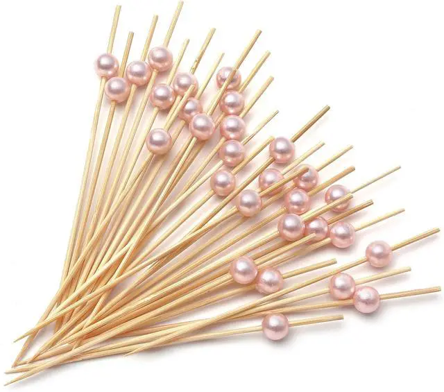 Alt view image 2 of 4 - Cocktail Picks for Appetizers, Toothpicks for Appetizers, 200PCS Cocktail Toothpicks for Drinks Fruit, Decorative Bamboo Skewers for Appetizer Food Sticks