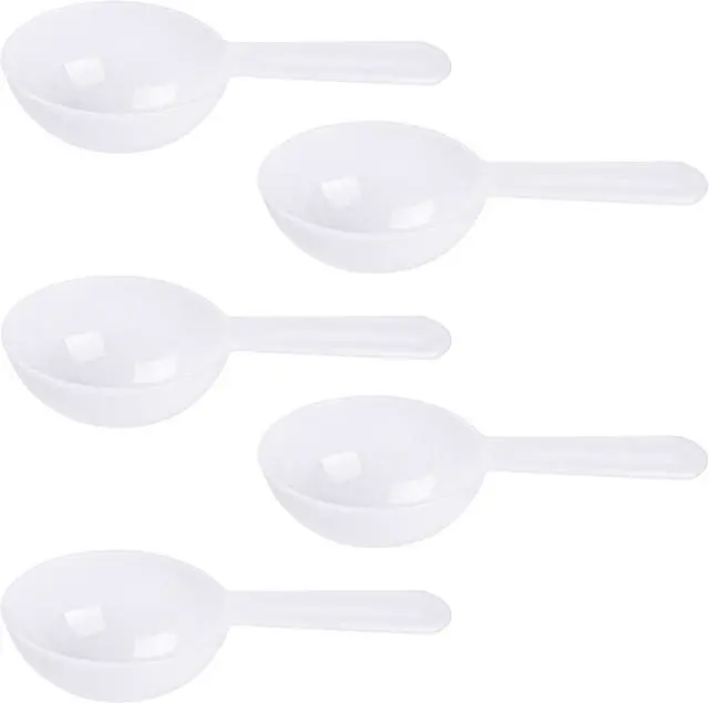 Main image of AUEAR, 5 Pack White Tablespoon Coffee Scoop Plastic Measuring for Fruit Powder Seed Spices