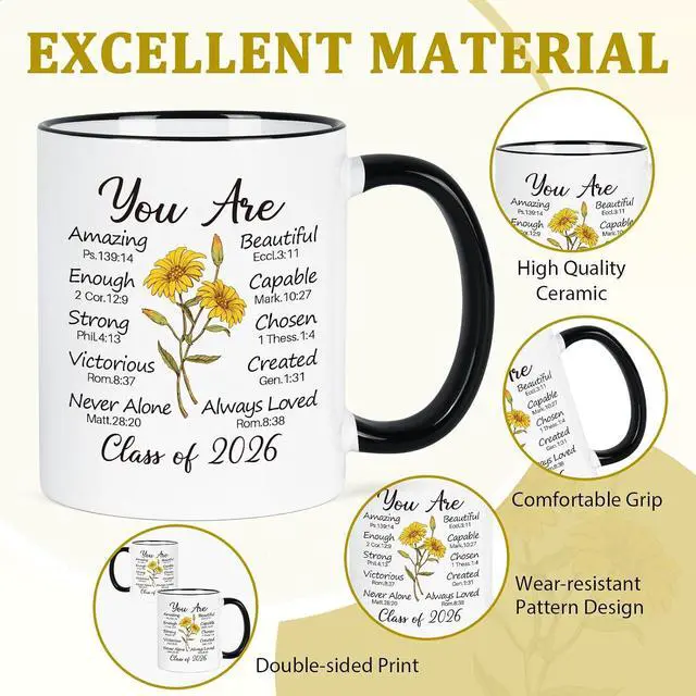 Alt view image 4 of 7 - Cabtnca 2026 Graduation Gifts, Religious Christian Graduation Coffee Mug for Her Him, High School College Masters Degree Gifts, 11Oz Coffee Mug