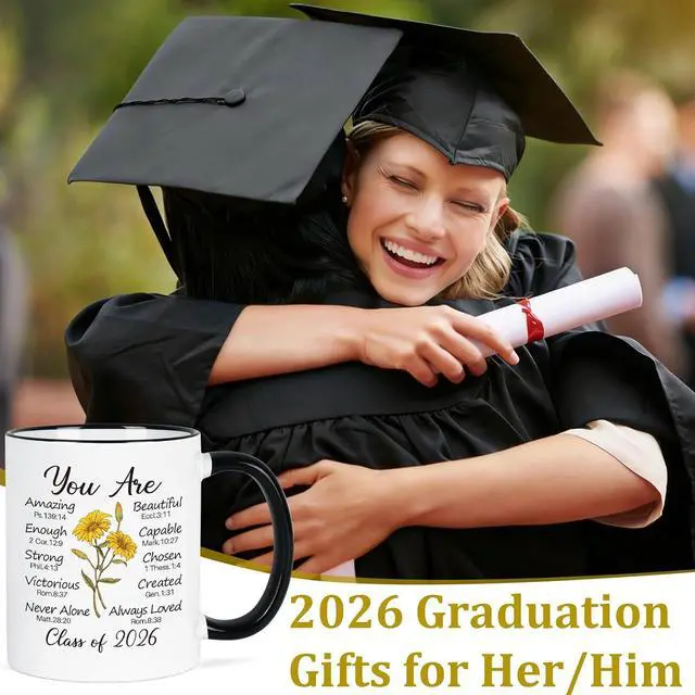 Alt view image 6 of 7 - Cabtnca 2026 Graduation Gifts, Religious Christian Graduation Coffee Mug for Her Him, High School College Masters Degree Gifts, 11Oz Coffee Mug