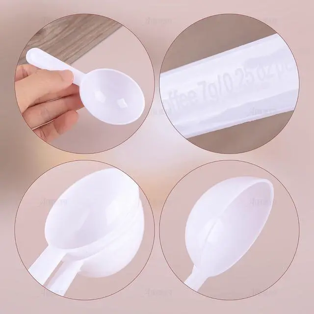 Alt view image 7 of 7 - AUEAR, 5 Pack White Tablespoon Coffee Scoop Plastic Measuring for Fruit Powder Seed Spices