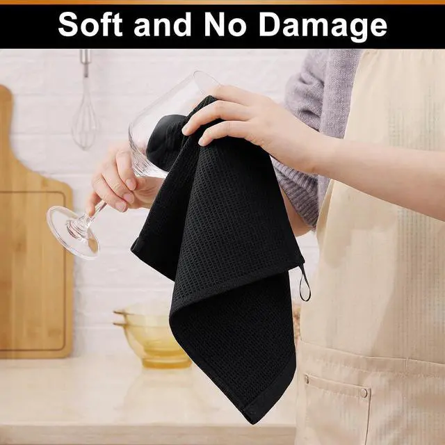 Alt view image 4 of 7 - Homaxy 100% Cotton Waffle Weave Dish Cloths, 8 Pack, Multiple Colour | Soft and Absorbent Dish Towels, 12 x 12 Inches Quick Dry Dish Rags