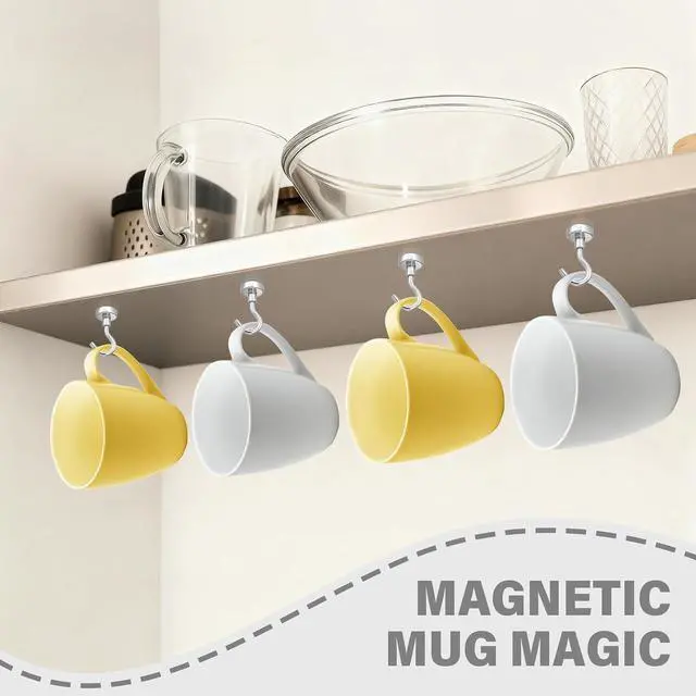 Alt view image 2 of 7 - 8 Pack Magnetic Hooks for Cruise Cabins, 35LB Silver Magnetic Hooks | Magnets with Hooks, Heavy Duty Magnet Hooks for Hanging, Cruise Essentials 2026, Kitchen, Office, Fridge