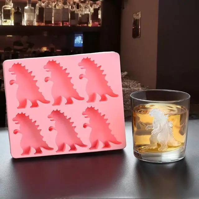 Alt view image 3 of 7 - Monster Ice Mold, Dinosaur Ice Cube Tray | Homemade Flavored Frozen Large Silicone Cube Mold Maker, 6 Giant Whiskey