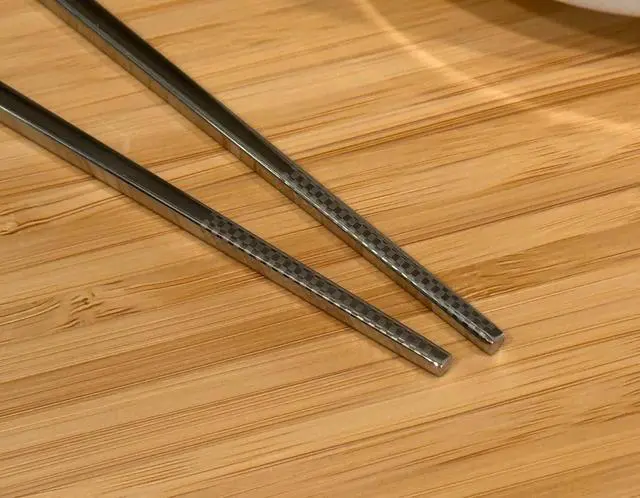 Alt view image 2 of 7 - Premium Stainless Steel (316 Grade) Chopsticks with Travel Case and Anti -Slip Design (Large)