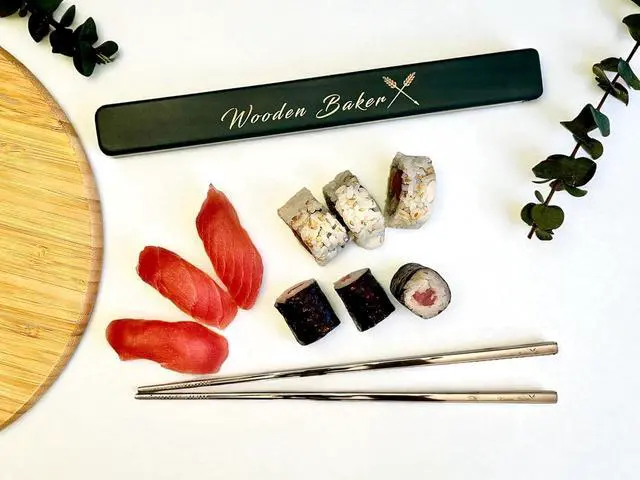 Alt view image 7 of 7 - Premium Stainless Steel (316 Grade) Chopsticks with Travel Case and Anti -Slip Design (Large)