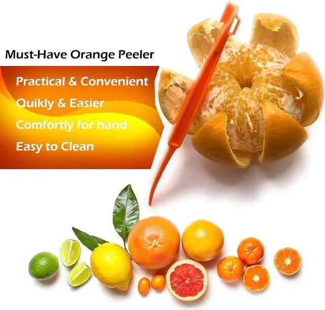 Alt view image 7 of 7 - 7 Orange Peeler Tools Plastic Citrus Fruit Peel Remover lemon Opener Cutter | Safty Plastic Citrus Peeler tool, Curved Blade Faster & Easier to peeling, Kitchen Gadgets Vegetable Slicer Kiwi Tool