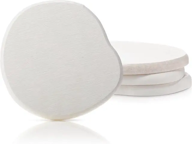 Main image of Diatomaceous Earth Coasters Set of 4Cool Absorbent Quick-Dry Drink Coasters for Desks, Cute Modern Stone Design with Stylish White Aesthetic (4, White)