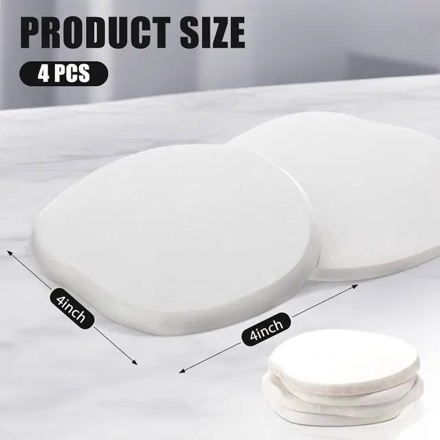 Alt view image 2 of 7 - Diatomaceous Earth Coasters Set of 4Cool Absorbent Quick-Dry Drink Coasters for Desks, Cute Modern Stone Design with Stylish White Aesthetic (4, White)