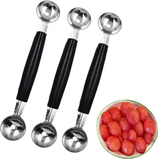 Main image of 3 Pack Melon Baller Scoop,Stainless Steel Double Ended Headed Fruit Ice Cream Ball Spoon,Tool Scooper DIY Fruit Platter Ball for Watermelon/Ice Cream/Fruits/Meatball/Sorbet