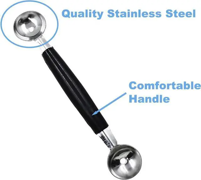 Alt view image 3 of 6 - 3 Pack Melon Baller Scoop,Stainless Steel Double Ended Headed Fruit Ice Cream Ball Spoon,Tool Scooper DIY Fruit Platter Ball for Watermelon/Ice Cream/Fruits/Meatball/Sorbet