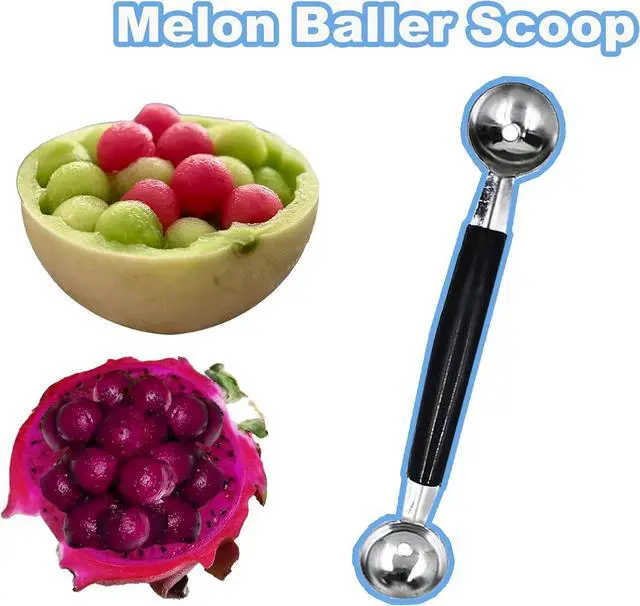 Alt view image 6 of 6 - 3 Pack Melon Baller Scoop,Stainless Steel Double Ended Headed Fruit Ice Cream Ball Spoon,Tool Scooper DIY Fruit Platter Ball for Watermelon/Ice Cream/Fruits/Meatball/Sorbet