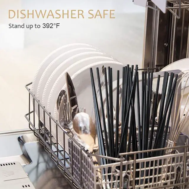 Alt view image 4 of 7 - GLAMFIELDS Fiberglass Chopsticks, 10 Pairs, 9.5", Silver | Reusable; Dishwasher safe; Non-slip grip; Fiberglass material; Durable and lightweight; Perfect for everyday use