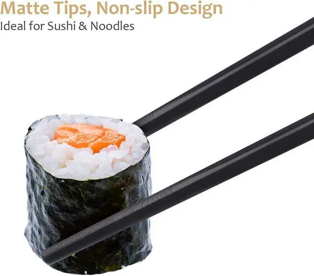 Alt view image 5 of 7 - GLAMFIELDS Fiberglass Chopsticks, 10 Pairs, 9.5", Silver | Reusable; Dishwasher safe; Non-slip grip; Fiberglass material; Durable and lightweight; Perfect for everyday use