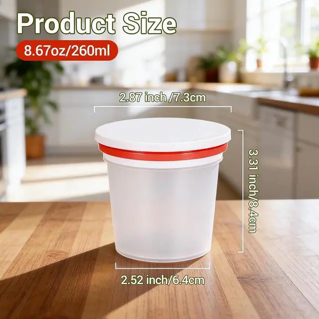 Alt view image 2 of 7 - ASEVAT 16 Pack 8.67 oz Food Storage Containers with Twist Lids Leakproof BPA-Free Soup Containers, Microwave/Dishwasher Safe Freezer Containers for Meal Prep, Leftovers & Takeout