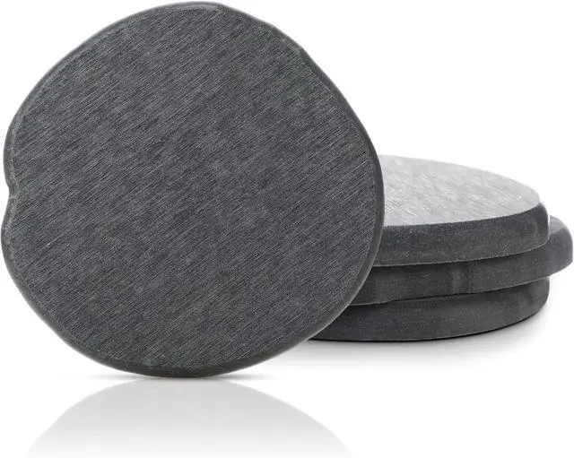 Main image of Diatomaceous Earth Coasters Set of 4Cool Absorbent Quick-Dry Drink Coasters for Desks, Cute Modern Stone Design with Stylish Grey Aesthetic (4, Grey)