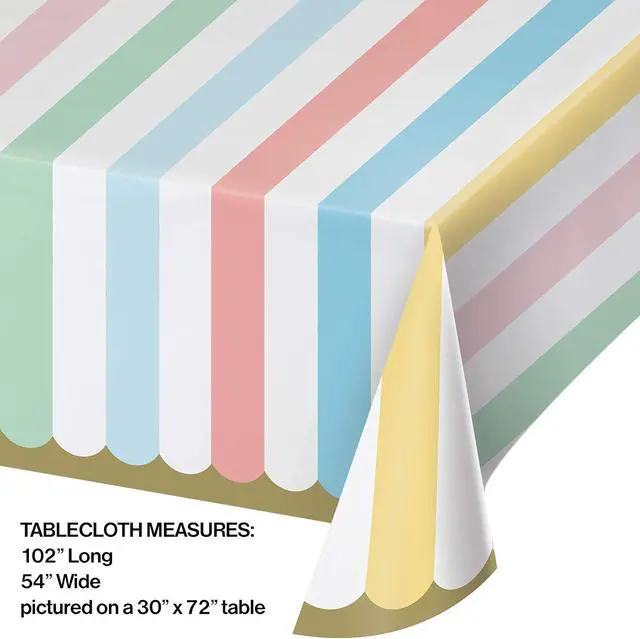 Alt view image 2 of 3 - Creative Converting Pastel Celebrations Paper Tablecloth, 1 ct