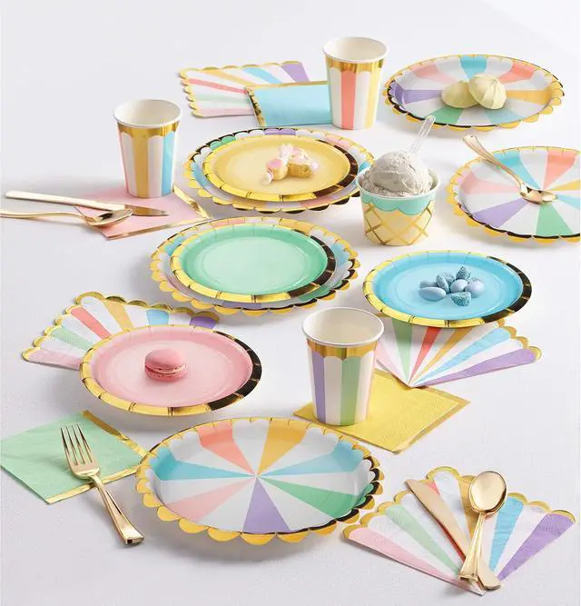 Alt view image 3 of 3 - Creative Converting Pastel Celebrations Paper Tablecloth, 1 ct