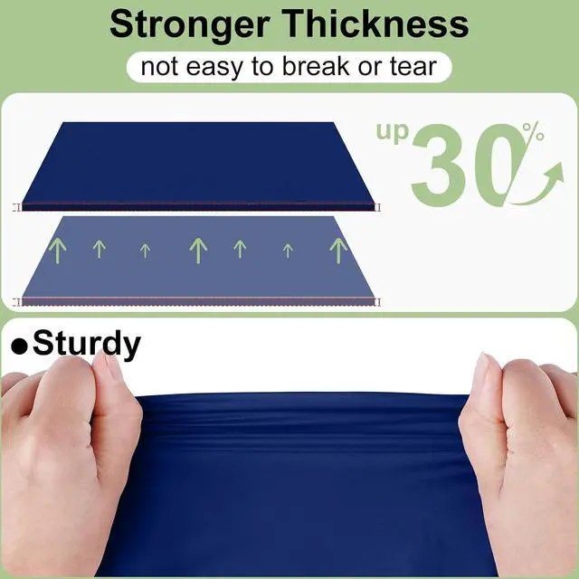 Alt view image 2 of 7 - misaya 4 Packs Disposable Plastic Table Cloth, 84" Round Waterproof Tablecloth, Leakproof & Sturdy Decorative Table Covers for Picnic, Party, Outdoor and Back to School, Navy