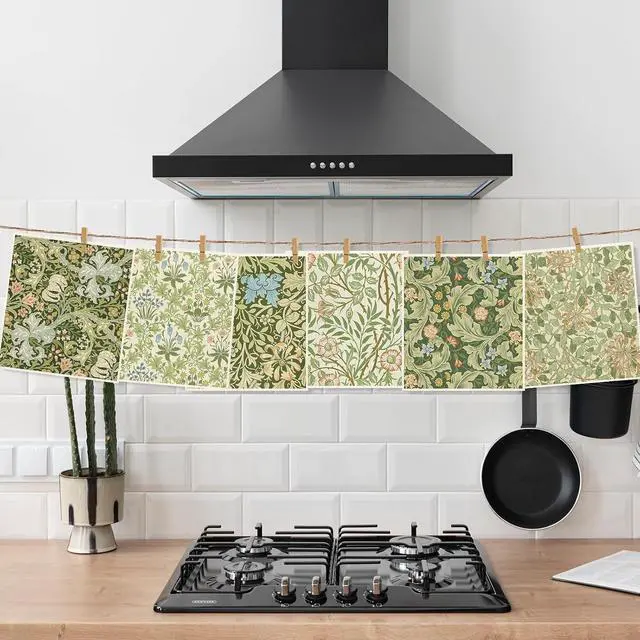 Alt view image 6 of 7 - JarThenaAMCS 6 Pcs Vintage Floral Swedish Dishcloths Retro Greenery Kitchen Towels Botanical Reusable Cotton Absorbent Dish Towels for Home Housewarming Cleaning, 7 x 8 Inch
