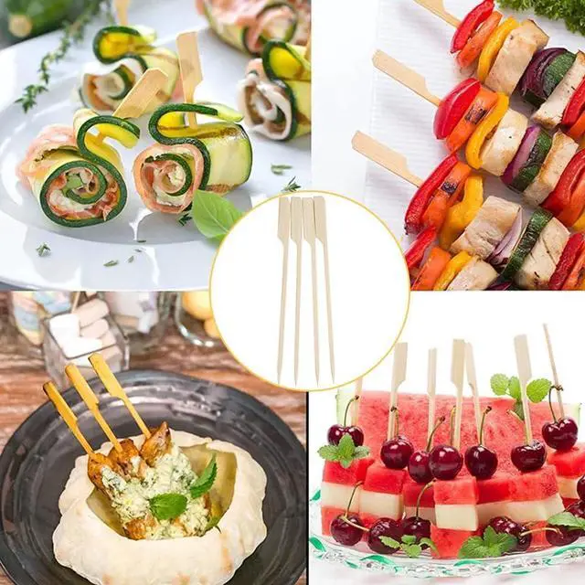 Alt view image 6 of 7 - Perfect Stix Paddle Pick 6-200 6" Bamboo Paddle Pick Skewers (Pack of 200)