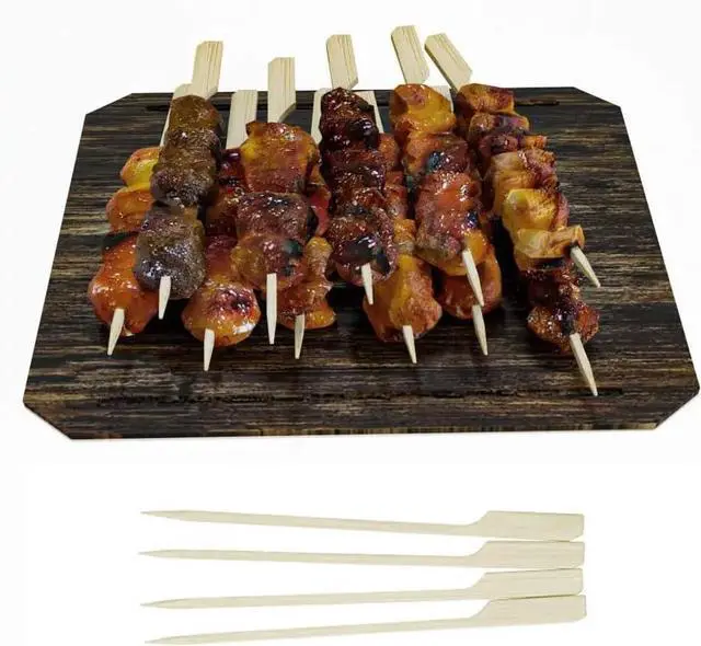 Alt view image 7 of 7 - Perfect Stix Paddle Pick 6-200 6" Bamboo Paddle Pick Skewers (Pack of 200)