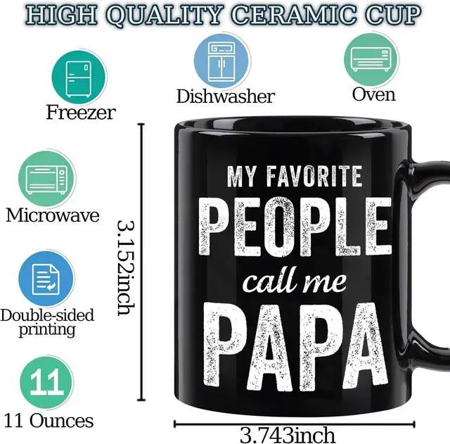 Alt view image 2 of 7 - Gift for Dad Grandpa from Grandkids Daughter Son - 11 Oz Ceramic Coffee Mug - Novelty Cup for Father's Day Birthday - Presents for Dad Men