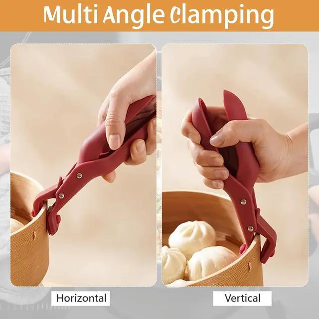 Alt view image 6 of 7 - 2 Pcs Hot Plate Gripper, Multi-Purpose Anti-Scald Bowl Holder Clip, Hot Bowl Holder, Pan Anti-Scalding Plate Gripper Clips Tongs Clamp for Kitchen