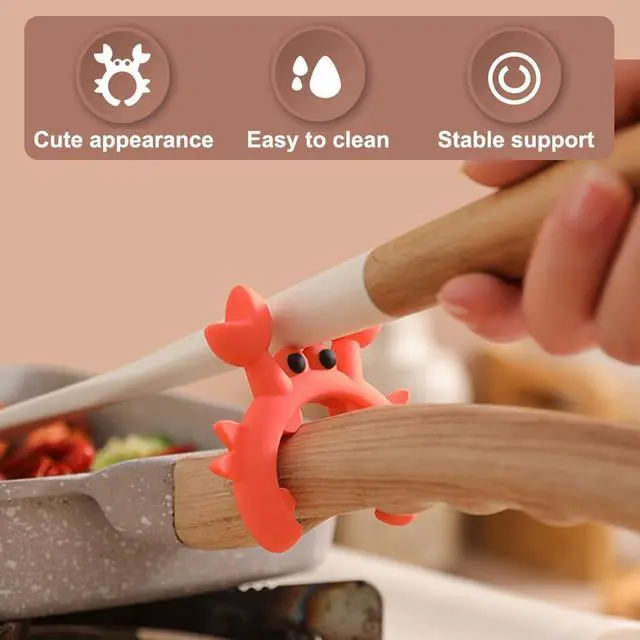 Alt view image 4 of 7 - Creative Crab Shaped Spatula Rack, 4/6Pcs Crab Utensil Holder Silicone Anti Scalding Cooking Pot Clip for Kitchen Pot