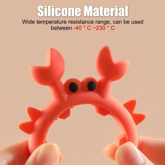 Alt view image 5 of 7 - Creative Crab Shaped Spatula Rack, 4/6Pcs Crab Utensil Holder Silicone Anti Scalding Cooking Pot Clip for Kitchen Pot