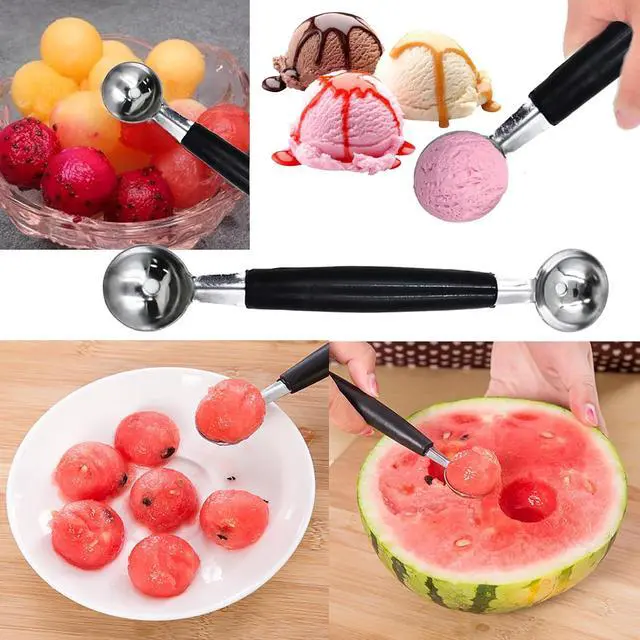 Alt view image 5 of 5 - 4 Pack Double Ended Headed Fruit Icecream Ball Spoon Melon Baller | Melon Baller Scoops,430 Stainless Steel,Round Melon Balls Fruit Scooper for Watermelon/Ice Cream/Fruits/Sorbet/Meatball