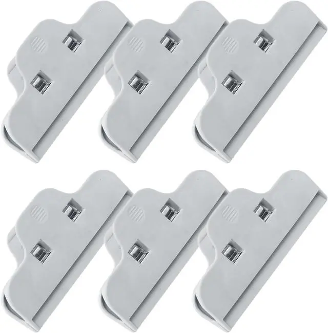 Main image of Chip Clips Bag Clips for Food,6 Pcs Grey Wide Bag Clip for Food Storage