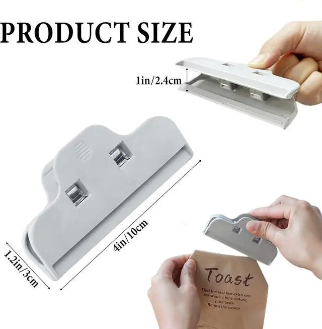 Alt view image 2 of 7 - Chip Clips Bag Clips for Food,6 Pcs Grey Wide Bag Clip for Food Storage