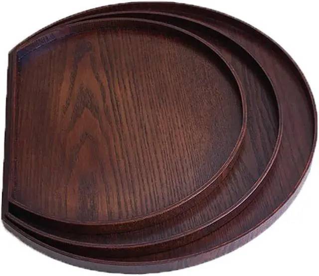 Alt view image 5 of 6 - Wooden Serving Tray Half Moon Shaped Food Bread Platter Decorative Counter Tray for Serving Coffee Tea Cheese Dessert Vegetable Fruit (Medium)