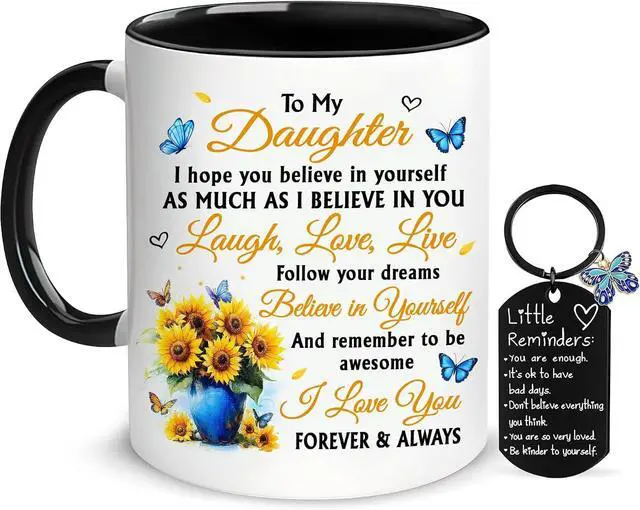 Main image of Hyturtle To My Daughter From Mom Gift Set Mug & Keychain Combo For Birthday, Mother's Day, or Christmas Daughter Cups From Mom - Meaningful Keepsake of Love