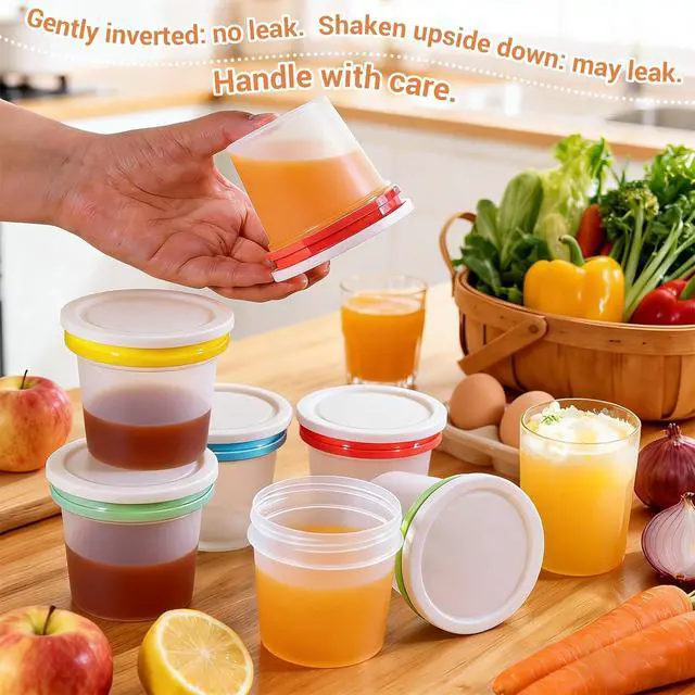 Alt view image 3 of 7 - ASEVAT 16 Pack 8.67 oz Food Storage Containers with Twist Lids Leakproof BPA-Free Soup Containers, Microwave/Dishwasher Safe Freezer Containers for Meal Prep, Leftovers & Takeout