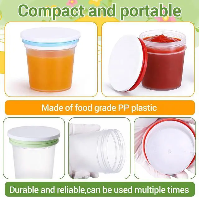 Alt view image 4 of 7 - ASEVAT 16 Pack 8.67 oz Food Storage Containers with Twist Lids Leakproof BPA-Free Soup Containers, Microwave/Dishwasher Safe Freezer Containers for Meal Prep, Leftovers & Takeout