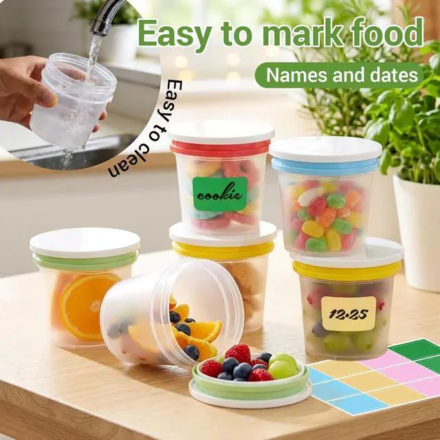 Alt view image 6 of 7 - ASEVAT 16 Pack 8.67 oz Food Storage Containers with Twist Lids Leakproof BPA-Free Soup Containers, Microwave/Dishwasher Safe Freezer Containers for Meal Prep, Leftovers & Takeout